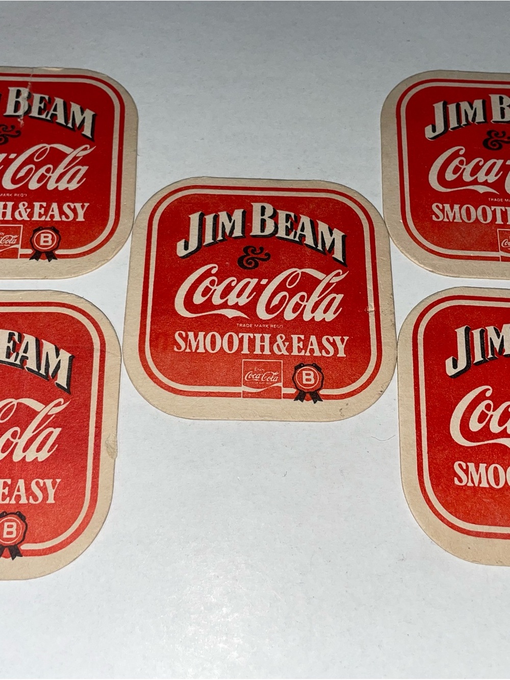 5 JIM BEAM Coca Cola Bourbon Spirits collectable COASTERS ( Read Describtion)